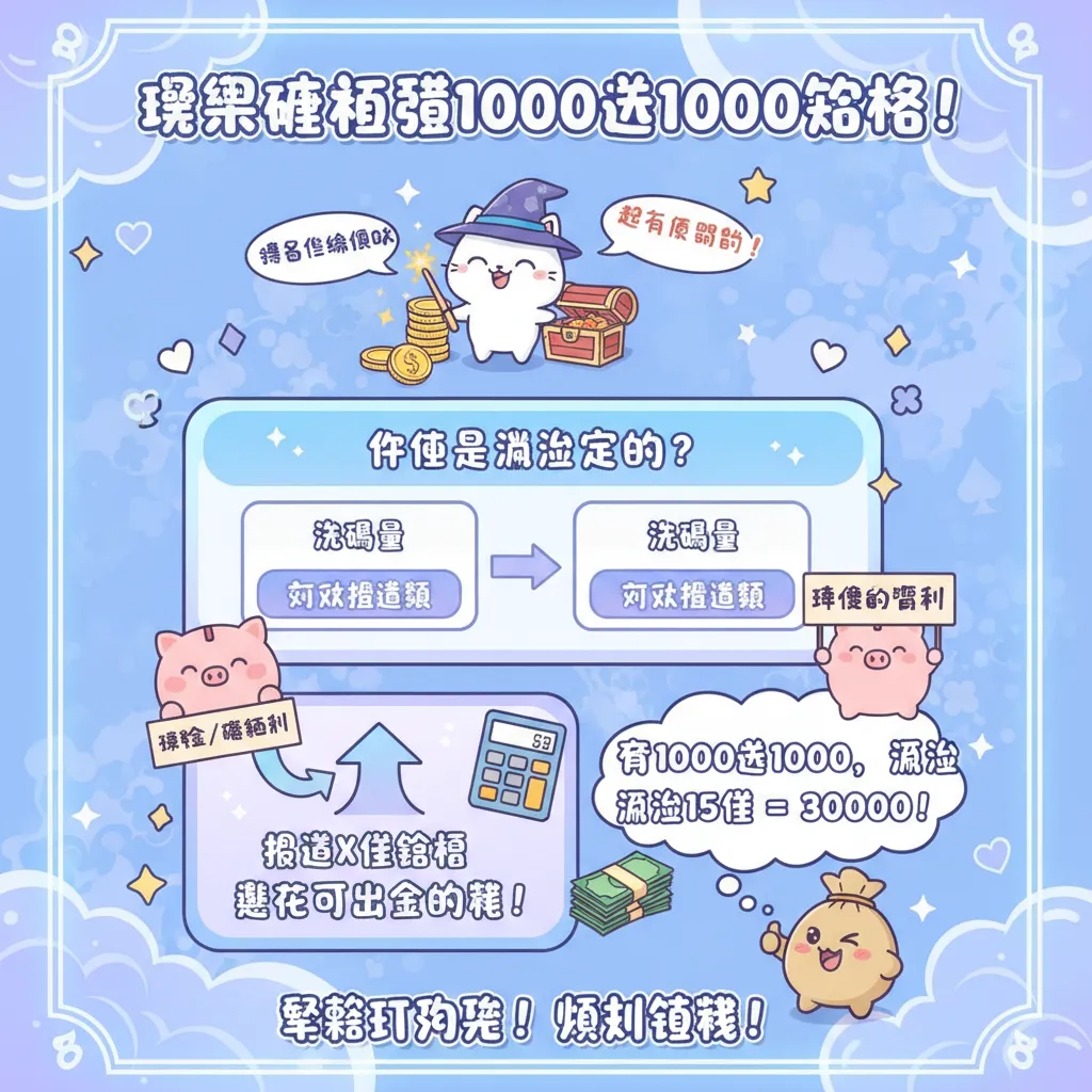 首儲1000送1000優惠活動：如何輕鬆達成流水要求並順利出金？